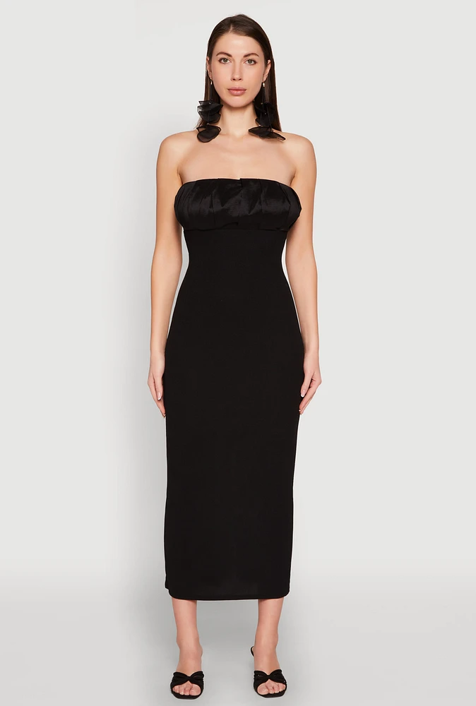 Womens Empire Waist Slit Back Maxi Dress,