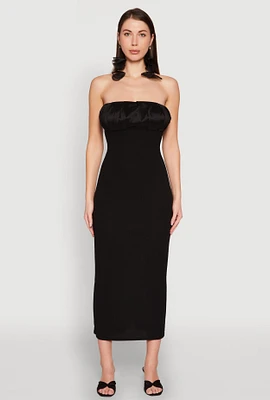 Womens Empire Waist Slit Back Maxi Dress,