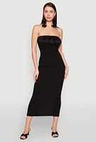 Womens Empire Waist Slit Back Maxi Dress,