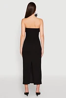 Womens Empire Waist Slit Back Maxi Dress,