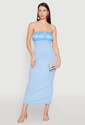 Womens Empire Waist Slit Back Maxi Dress, Blue, Size S