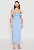 Womens Empire Waist Slit Back Maxi Dress, Blue, Size S