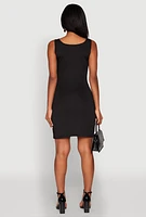 Womens Greek Key Rhinestone Mini Dress,