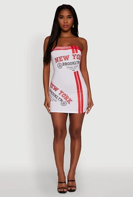 Womens NYC Brooklyn College 1986 Fishnet Tube Dress, Multi, Size XL