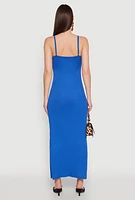 Womens Ribbed Knit Cami Maxi Dress,