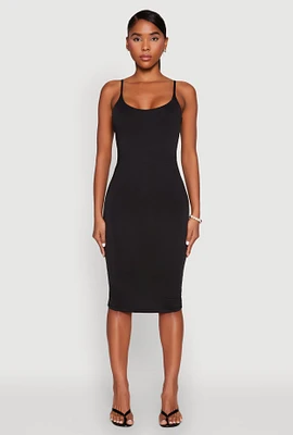 Womens Scoop Neck Cami Dress, Black, Size XL