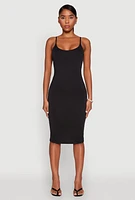 Womens Scoop Neck Cami Dress, Black, Size XL