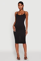Womens Scoop Neck Cami Dress, Black, Size XL