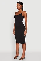 Womens Scoop Neck Cami Dress, Black, Size XL
