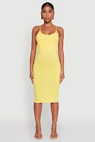 Womens Scoop Neck Cami Dress, Yellow, Size S