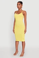 Womens Scoop Neck Cami Dress, Yellow, Size S