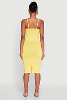 Womens Scoop Neck Cami Dress, Yellow, Size S