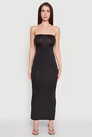 Womens Slit Back Maxi Tube Dress,