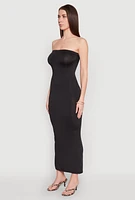 Womens Slit Back Maxi Tube Dress,