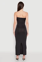 Womens Slit Back Maxi Tube Dress,