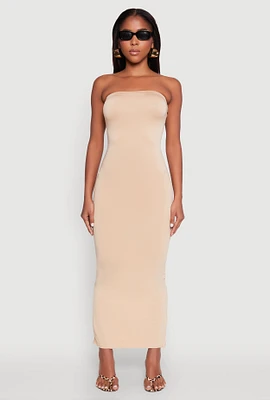 Womens Slit Back Maxi Tube Dress,
