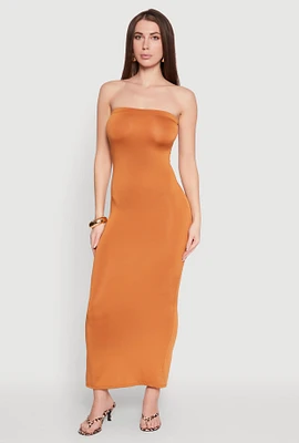 Womens Slit Back Maxi Tube Dress, XL