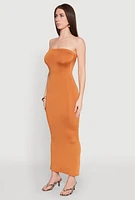 Womens Slit Back Maxi Tube Dress, XL