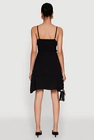 Womens Sleeveless Empire Waist Dress with V Neck and Adjustable Straps,
