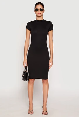Womens Soft Knit Mock Neck Dress,