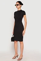 Womens Soft Knit Mock Neck Dress,