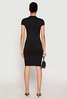 Womens Soft Knit Mock Neck Dress,