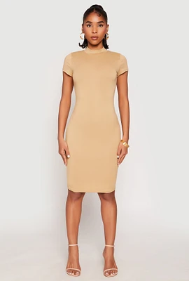 Womens Soft Knit Mock Neck Dress,