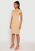 Womens Soft Knit Mock Neck Dress,