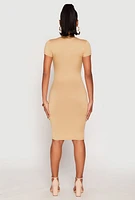 Womens Soft Knit Mock Neck Dress,