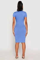 Womens Soft Knit Mock Neck Dress, L
