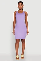 Womens Scoop Neck Tank Dress, Purple, Size M