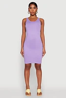 Womens Scoop Neck Tank Dress, Purple, Size M