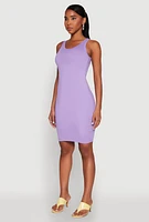 Womens Scoop Neck Tank Dress, Purple, Size M