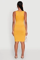 Womens Scoop Neck Tank Dress, Yellow, Size S