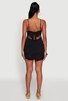 Womens Chic Crochet Detail V Neck Tiered Dress,