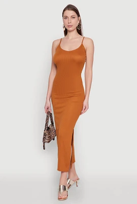 Womens Side Slit V Neck Maxi Dress,
