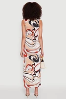 Womens Vivid Psychedelic Swirl Print Sleeveless Tank Dress, Multi, Size S