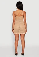 Womens Crochet Scalloped Trim Cami Dress,