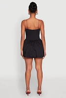 Womens Square Neck Bubble Dress, Black, Size XL