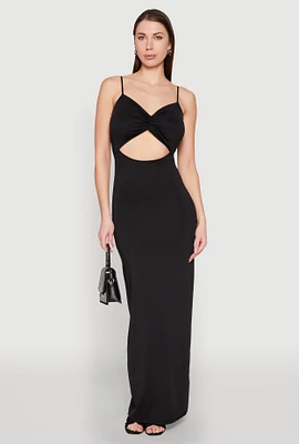 Womens Twist Front Cut Out Maxi Dress,