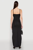 Womens Twist Front Cut Out Maxi Dress, L