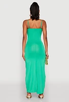 Womens Twist Front Cut Out Maxi Dress,