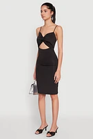 Womens Twist Front Cut Out Dress, Black, Size M
