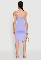 Womens Twist Front Cut Out Dress, Purple, Size XL