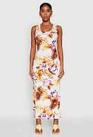 Womens Floral Print Tank Maxi Dress, Multi, Size S
