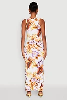 Womens Floral Print Tank Maxi Dress, Multi, Size S