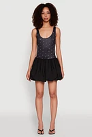 Womens Printed Pattern Bubble Hem Dress,
