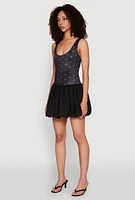 Womens Printed Pattern Bubble Hem Dress,