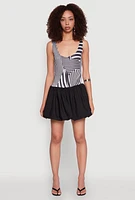 Womens Printed Pattern Bubble Hem Dress, Multi, Size L