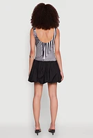 Womens Printed Pattern Bubble Hem Dress, Multi, Size L